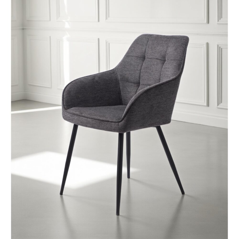 donkergrijze eetkamerstoelen Zane met armleuning afbeelding 13