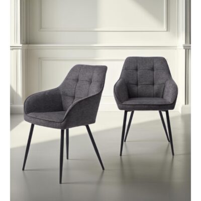 donkergrijze eetkamerstoelen Zane met armleuning afbeelding 14