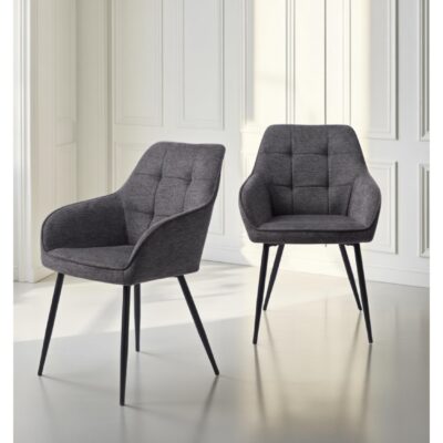 donkergrijze eetkamerstoelen Zane met armleuning afbeelding 15