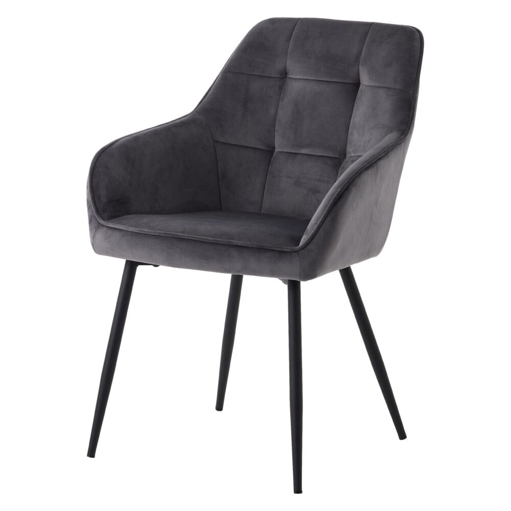 velvet eetkamerstoelen Zane donkergrijs afbeelding 1