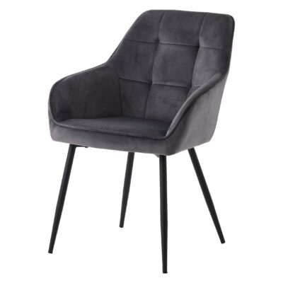 velvet eetkamerstoelen Zane donkergrijs afbeelding 1