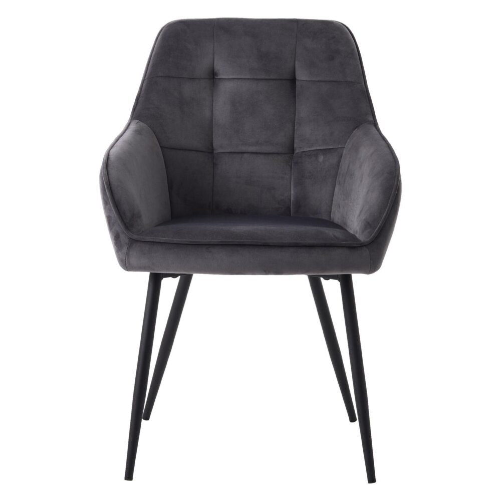 velvet eetkamerstoelen Zane donkergrijs afbeelding 2