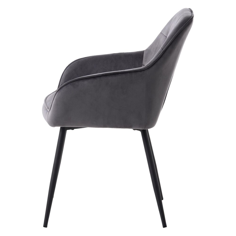 velvet eetkamerstoelen Zane donkergrijs afbeelding 3