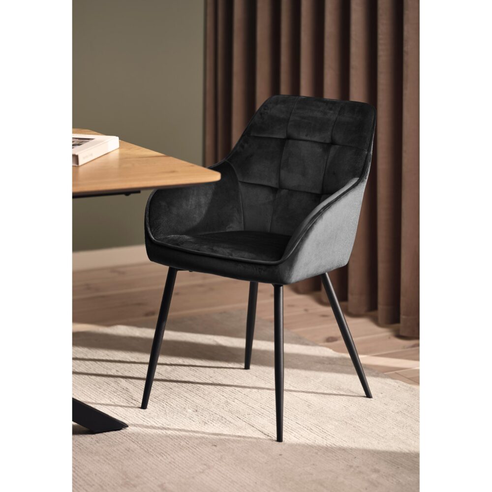 velvet eetkamerstoelen Zane donkergrijs afbeelding 11