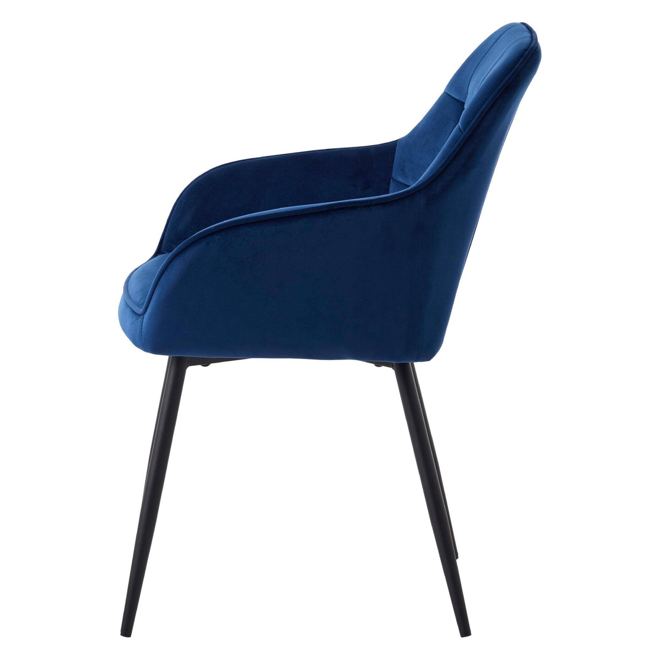 blauwe fluwelen eetkamerstoelen met armleuning Zane afbeelding 3