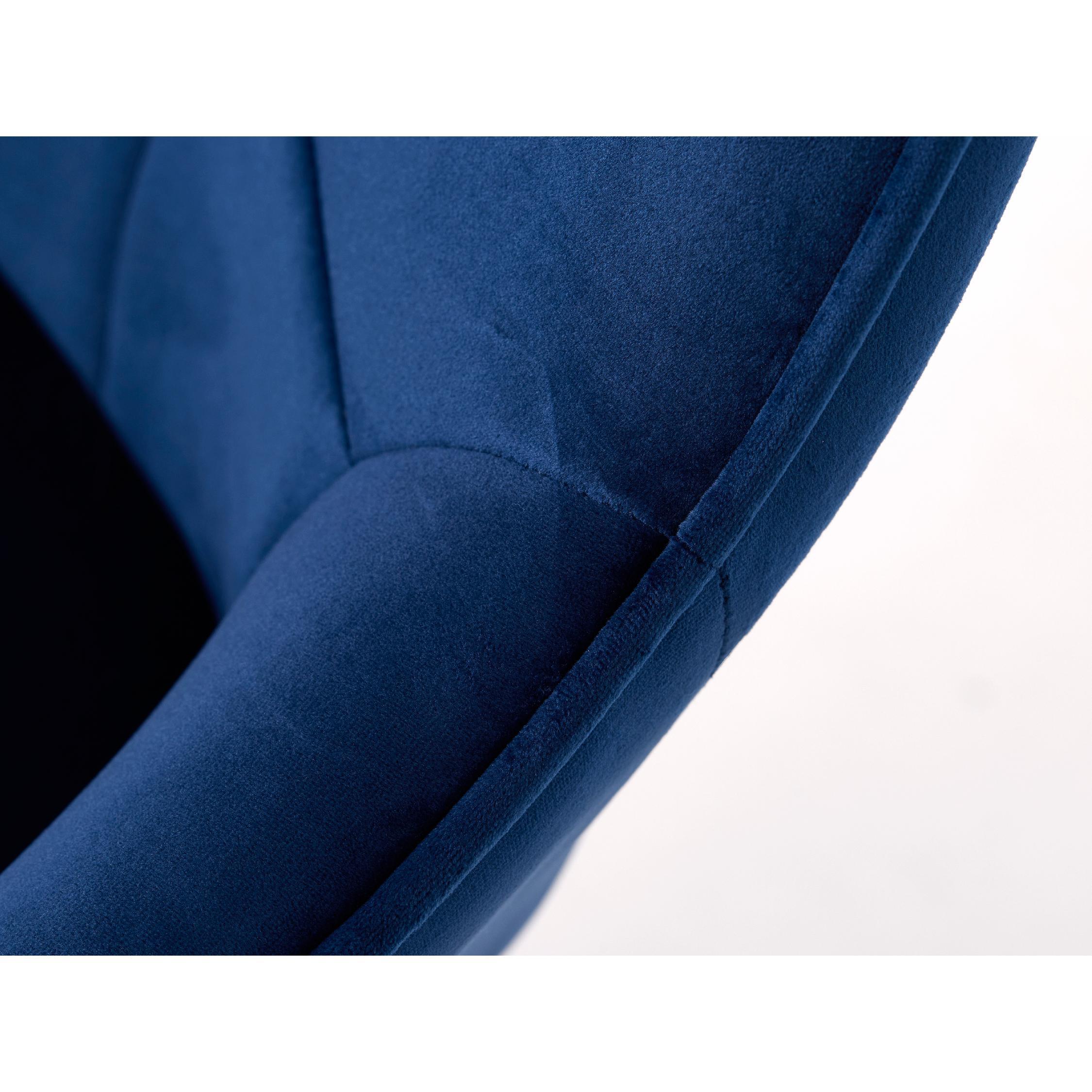 blauwe fluwelen eetkamerstoelen met armleuning Zane afbeelding 7