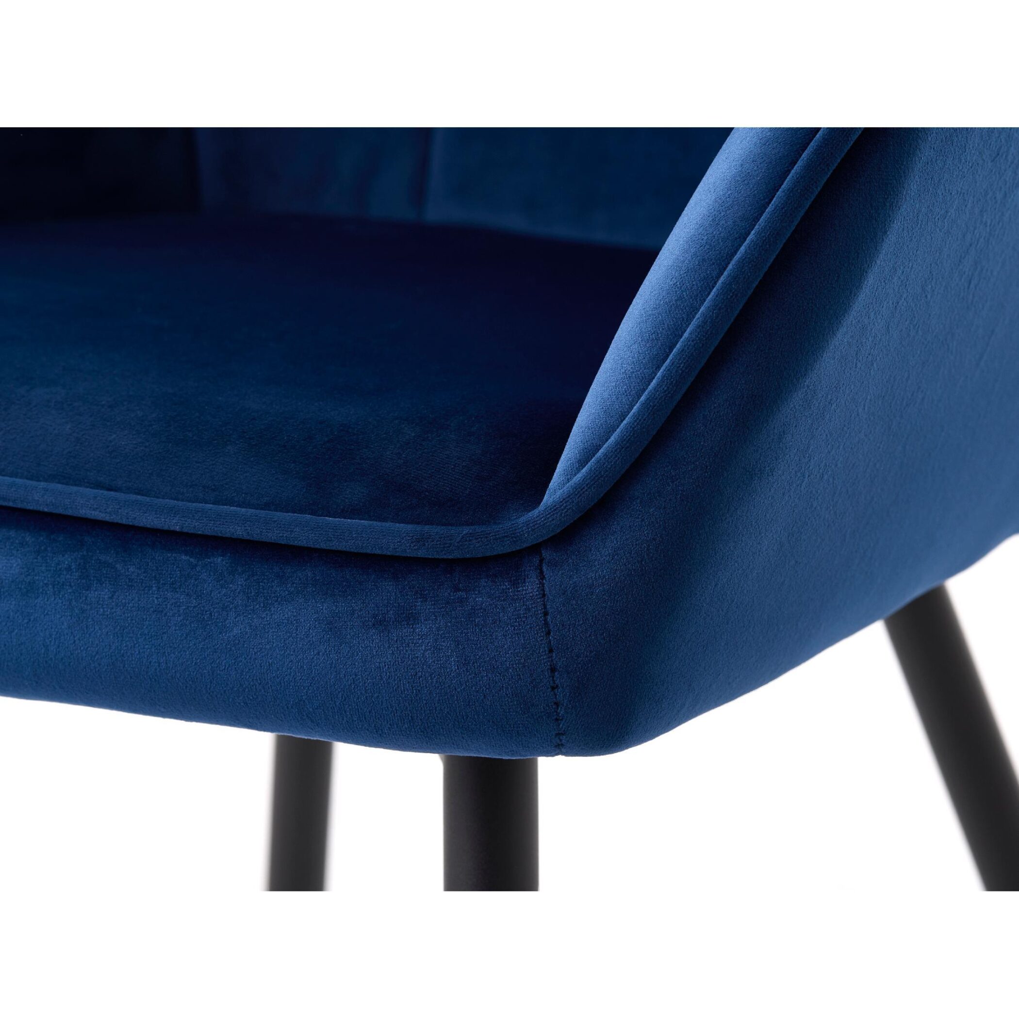 blauwe fluwelen eetkamerstoelen met armleuning Zane afbeelding 8