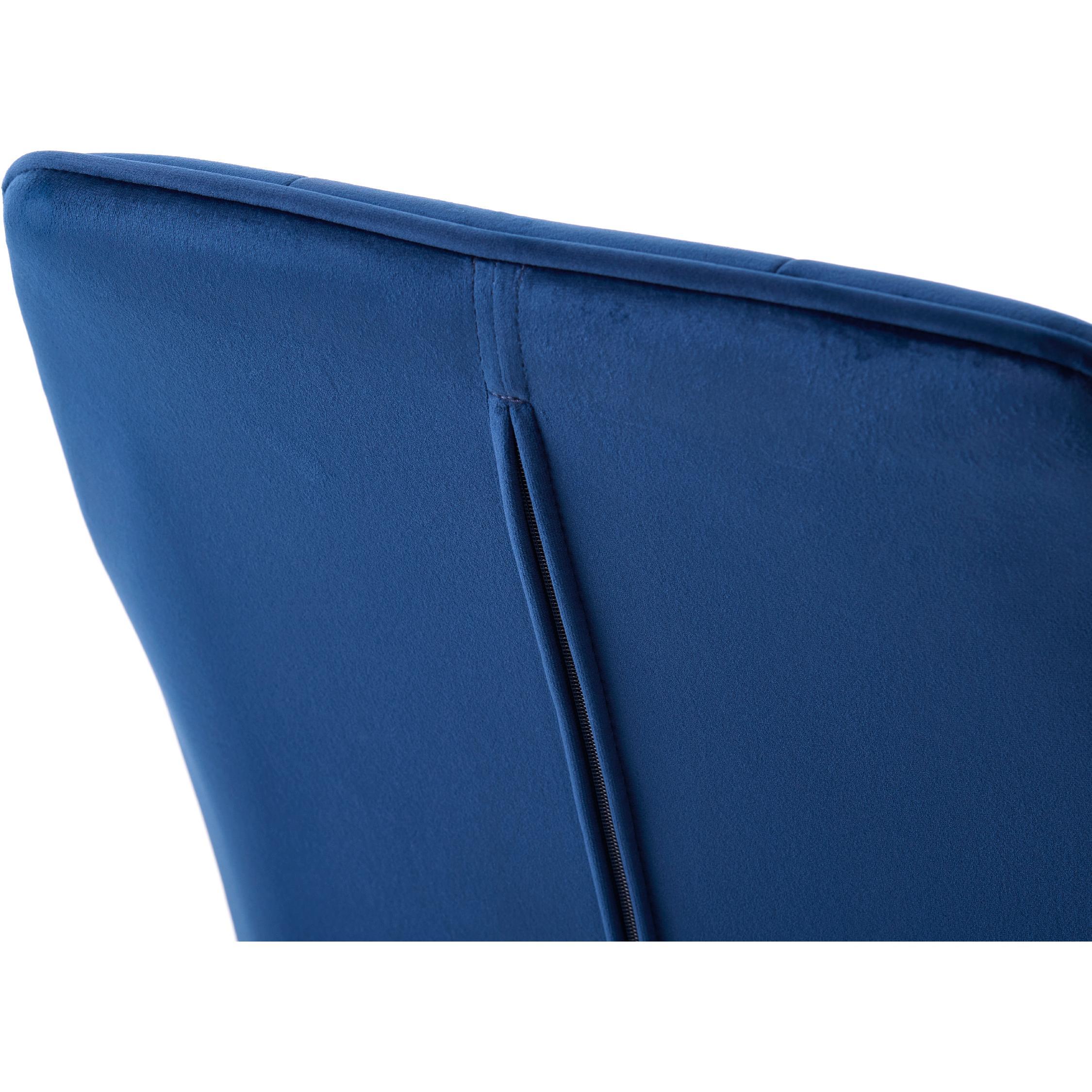 blauwe fluwelen eetkamerstoelen met armleuning Zane afbeelding 9