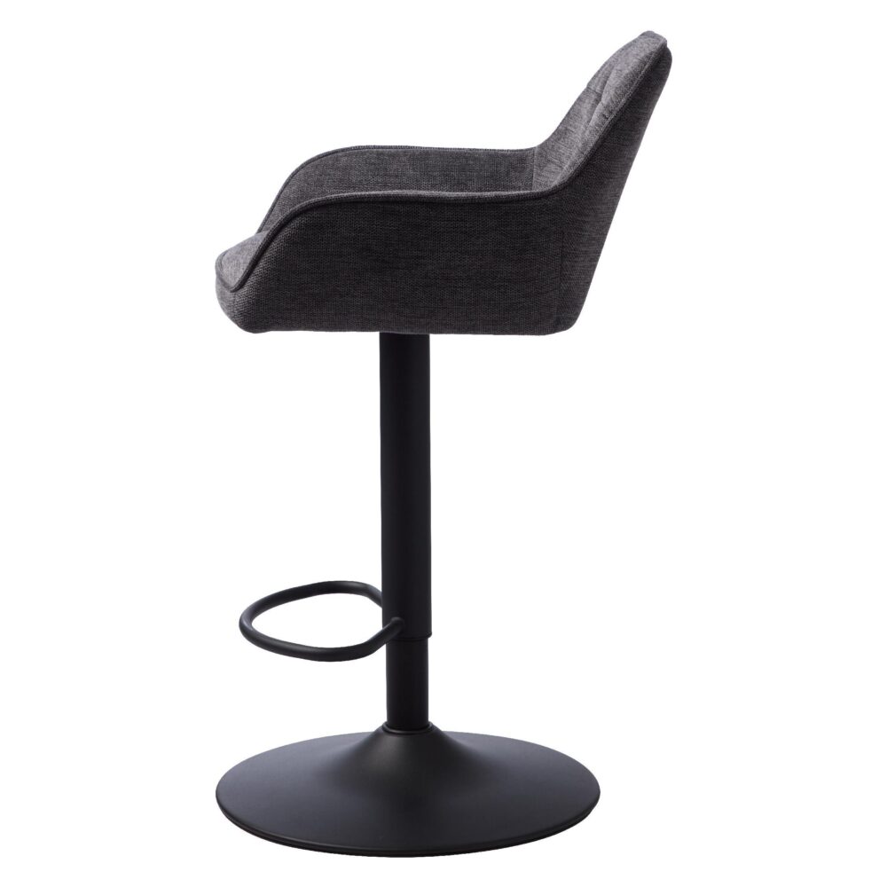 donkergrijze verstelbare barkrukken Zane met armleuning afbeelding 4