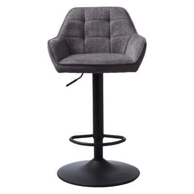 donkergrijze verstelbare barkrukken Zane met armleuning afbeelding 1