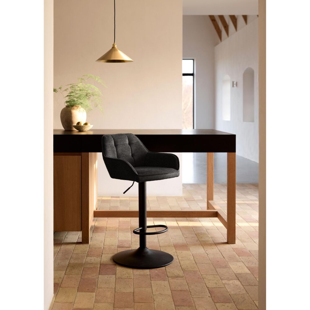 donkergrijze verstelbare barkrukken Zane met armleuning afbeelding 11