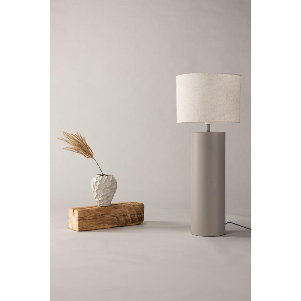 grijze linnen vloerlamp afbeelding 2