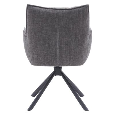 draaibare eetkamerstoelen met armleuning chenille grafiet Nena afbeelding 6
