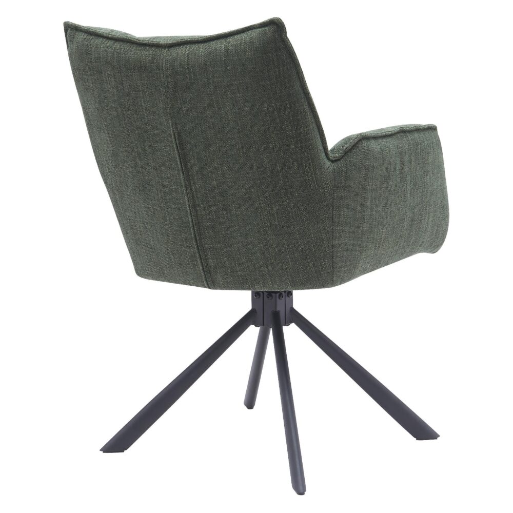 groene draaibare eetkamerstoelen met armleuningen Nena afbeelding 5