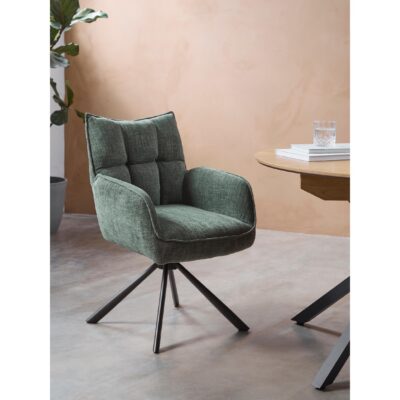 groene draaibare eetkamerstoelen met armleuningen Nena afbeelding 7