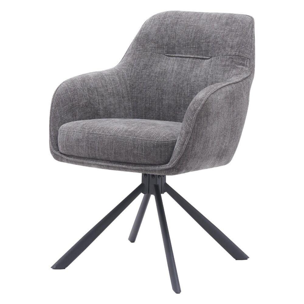 draaibare eetkamerstoelen Mavi chenille grafiet afbeelding 1