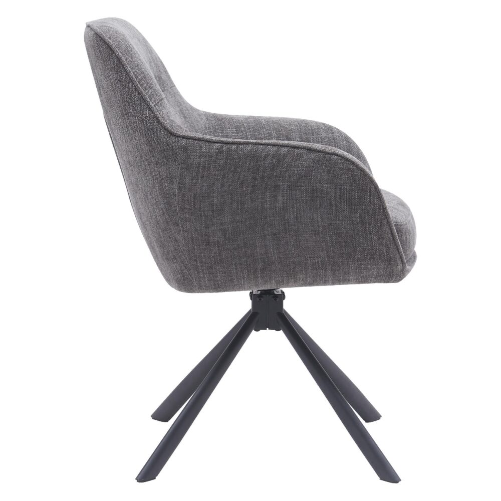 draaibare eetkamerstoelen Mavi chenille grafiet afbeelding 2