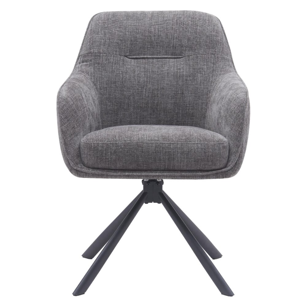 draaibare eetkamerstoelen Mavi chenille grafiet afbeelding 3