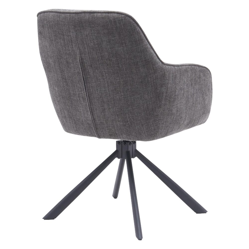 draaibare eetkamerstoelen Mavi chenille grafiet afbeelding 5