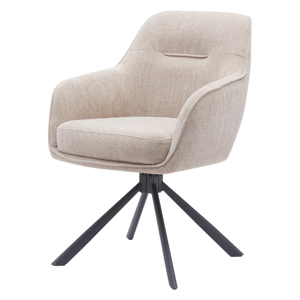 draaibare beige eetkamerstoelen met armleuningen Mavi afbeelding 1