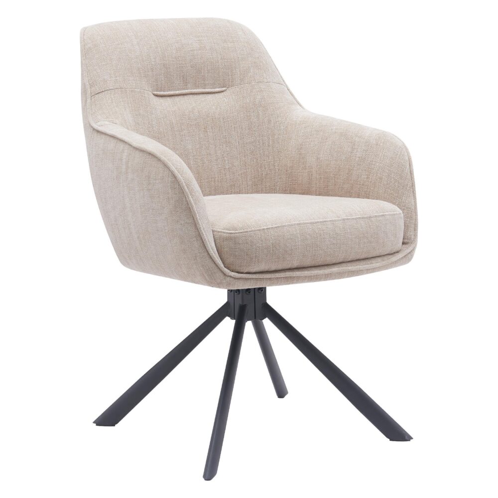 draaibare beige eetkamerstoelen met armleuningen Mavi afbeelding 4