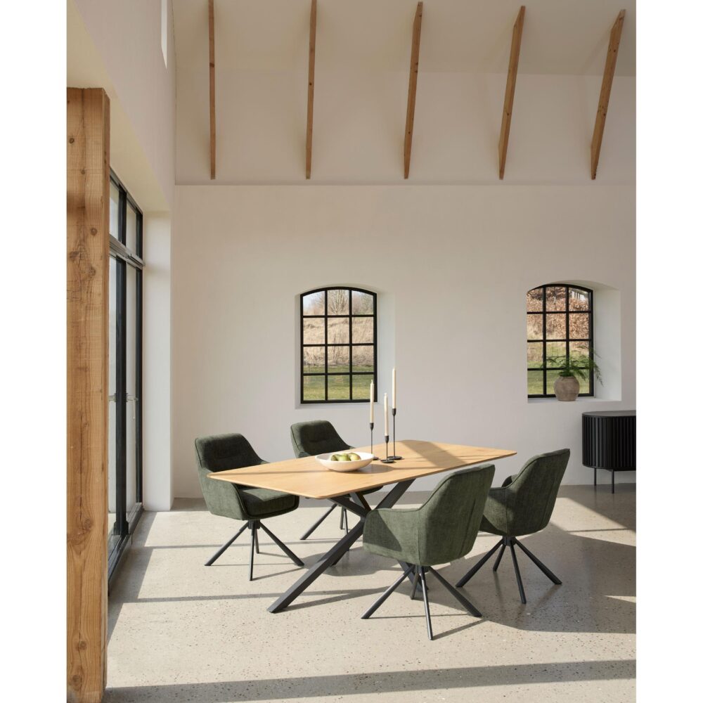 draaibare eetkamerstoelen Mavi bosgroen afbeelding 7