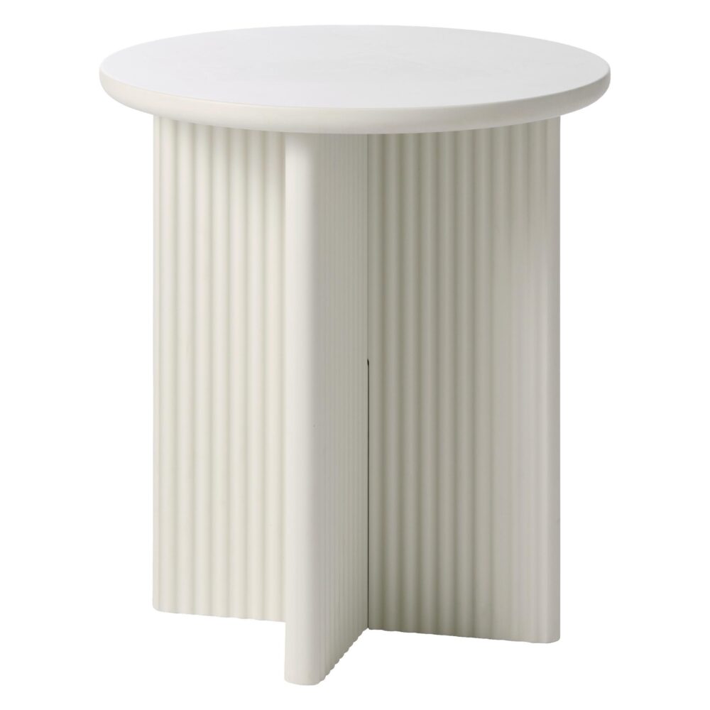 ronde greige houten bijzettafel Lona afbeelding 1