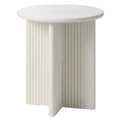 ronde greige houten bijzettafel Lona afbeelding 1