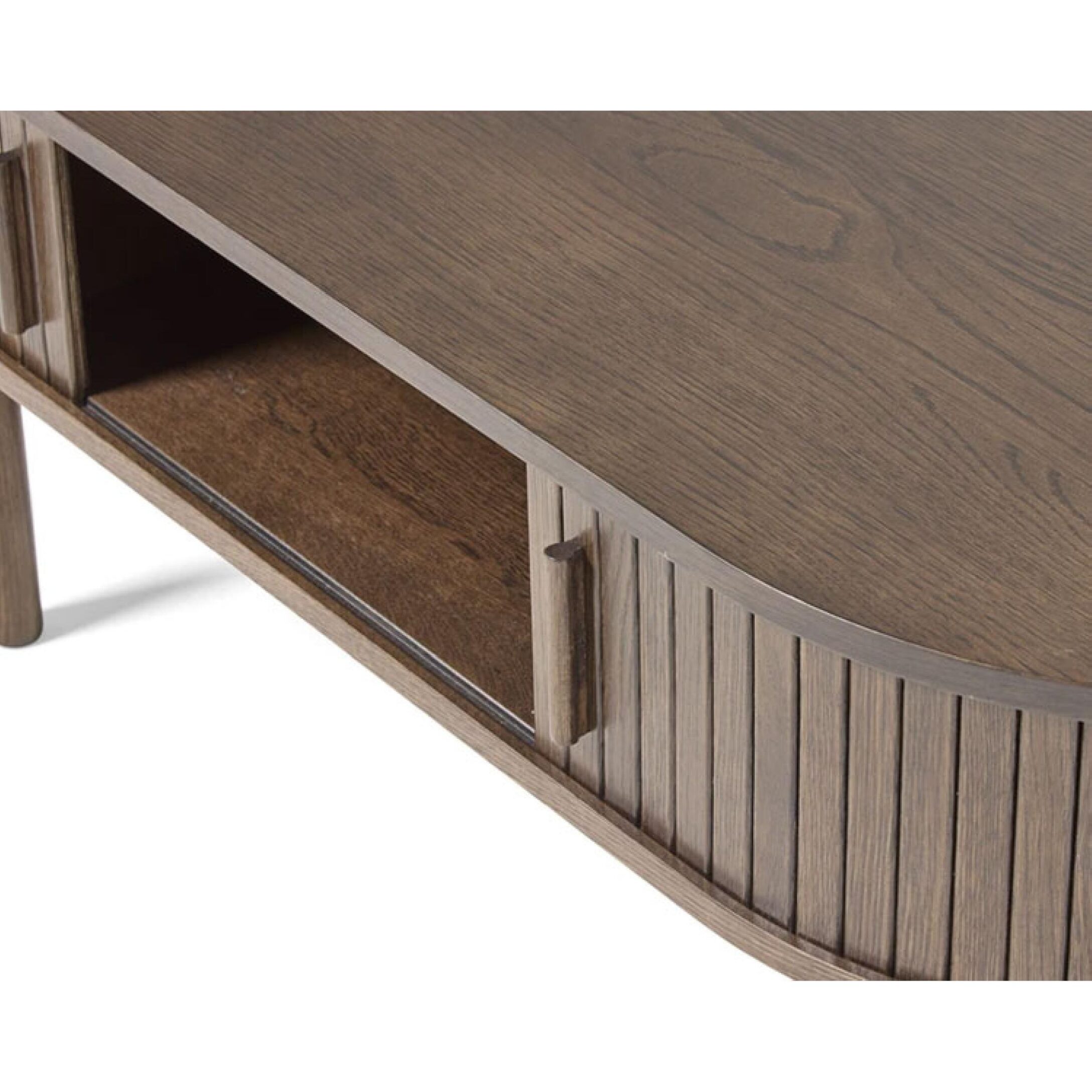 Creatieve ovale salontafel met liftfunctie, bureau met 360° draaibare
