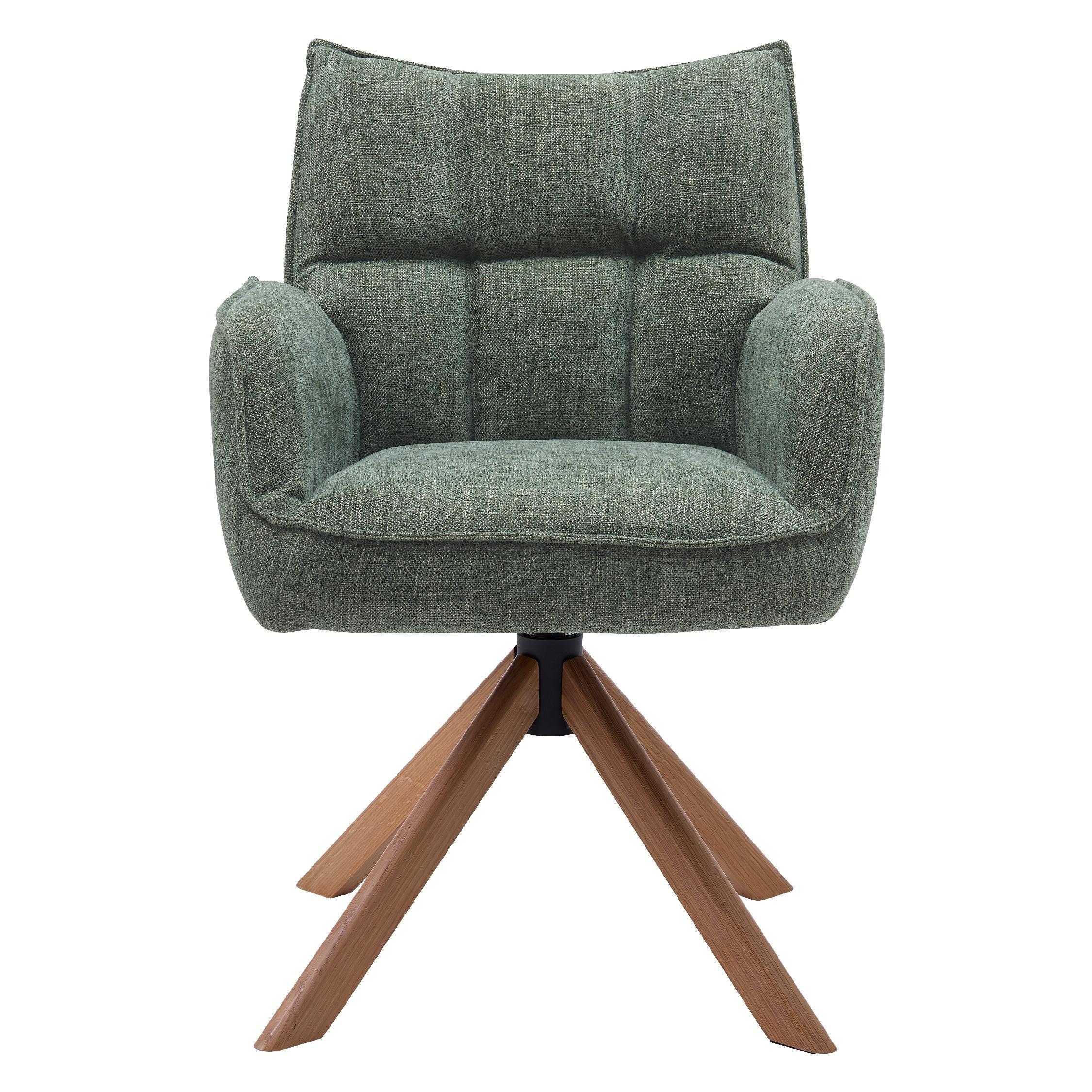 draaibare eetkamerstoelen Nena bosgroen chenille afbeelding 1