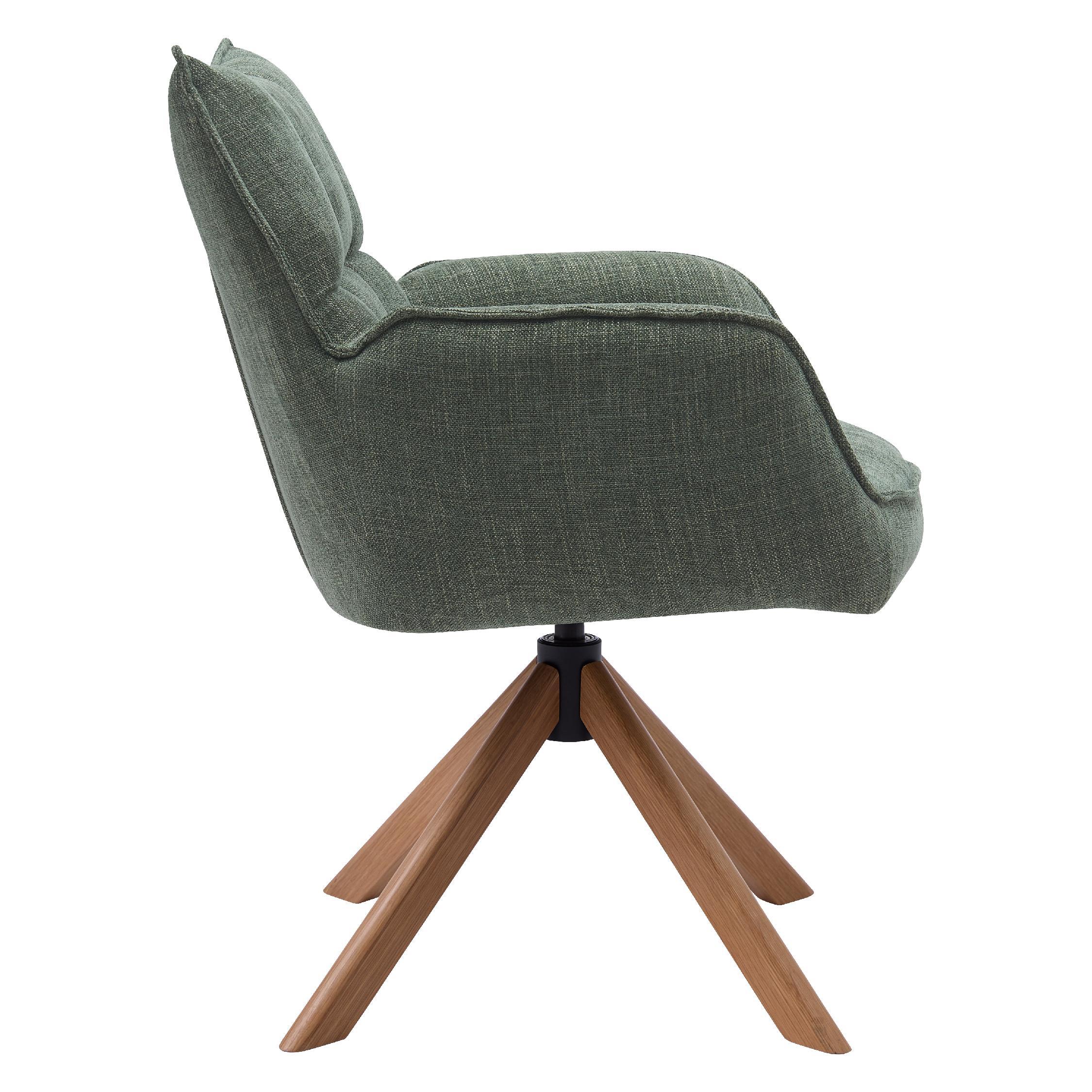 draaibare eetkamerstoelen Nena bosgroen chenille afbeelding 4