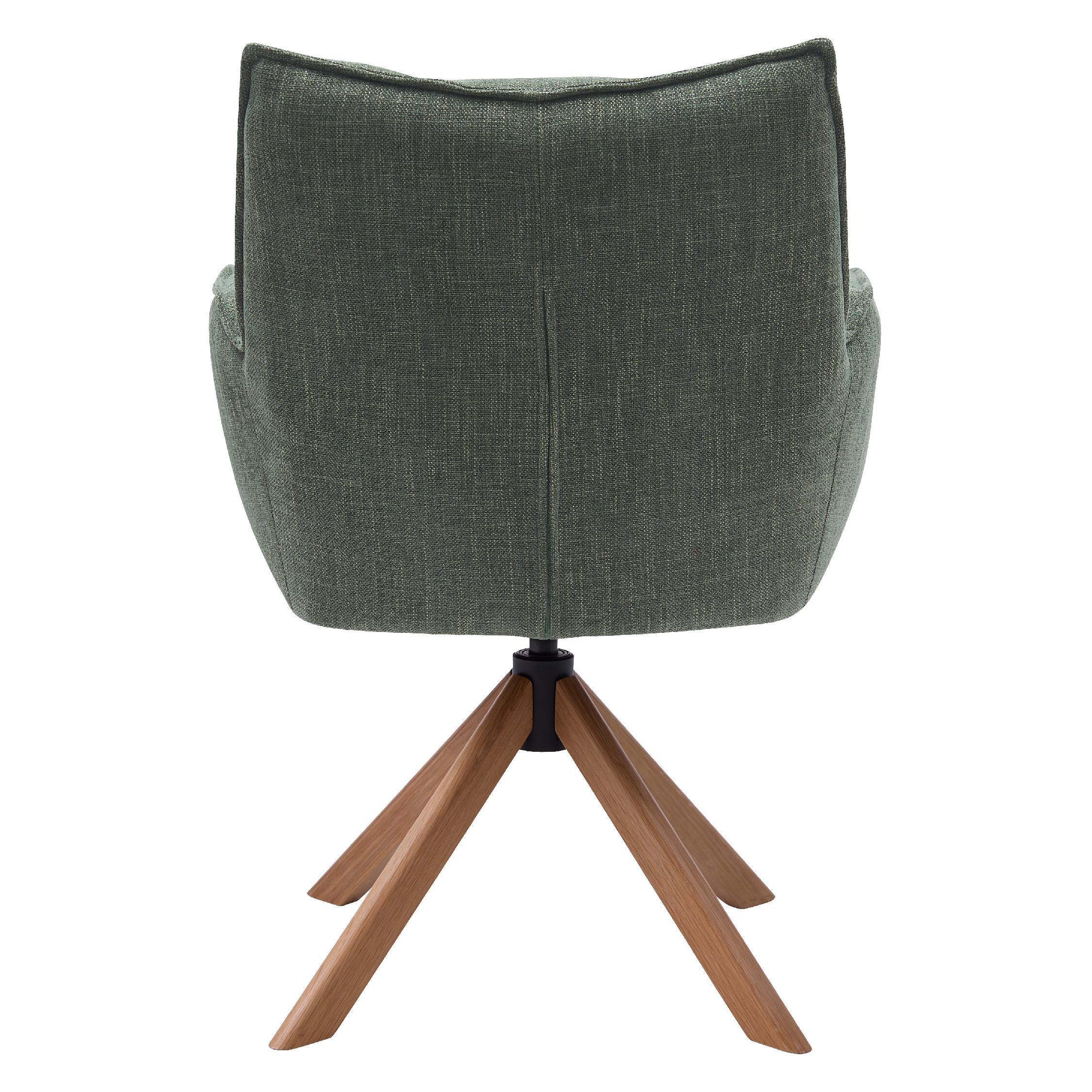 draaibare eetkamerstoelen Nena bosgroen chenille afbeelding 2