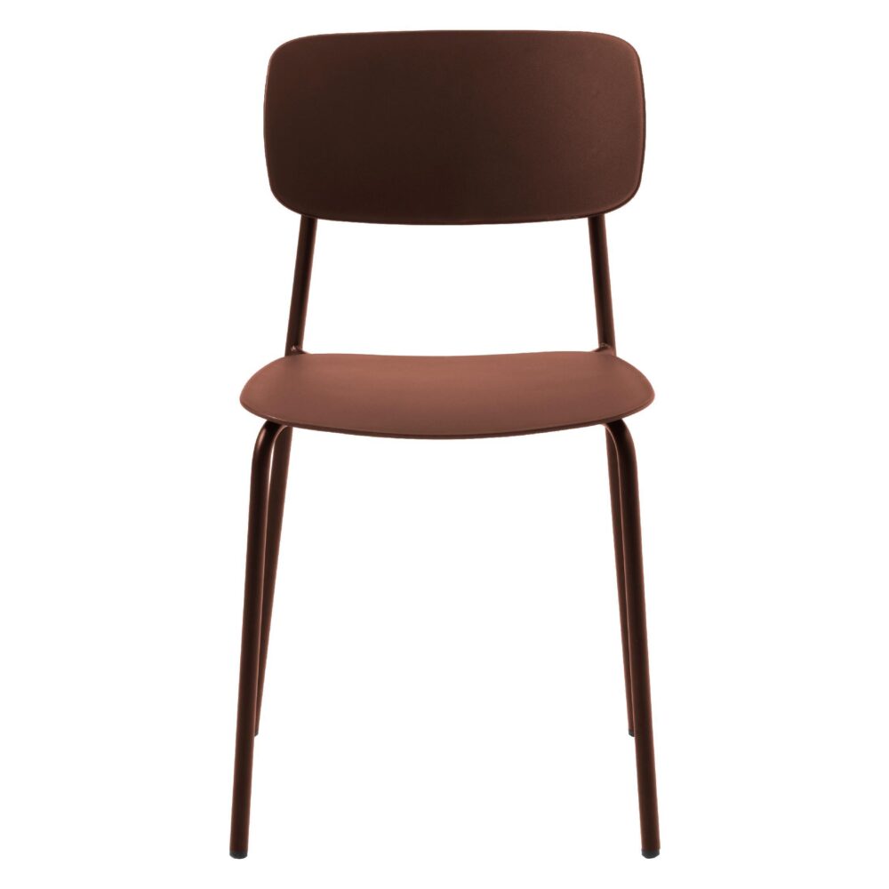 terracotta metalen eetkamerstoelen Elin set van 4 afbeelding 1