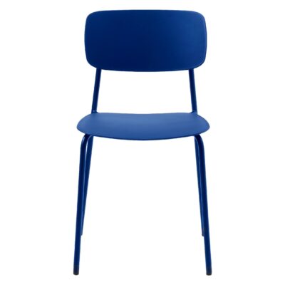 kobaltblauwe metalen eetkamerstoelen Elin set van 4 afbeelding 1