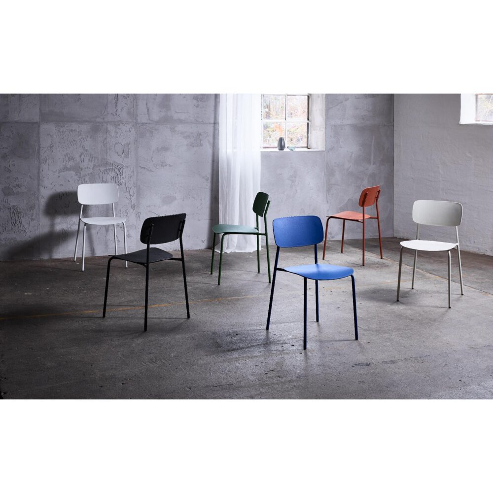 kobaltblauwe metalen eetkamerstoelen Elin set van 4 afbeelding 8