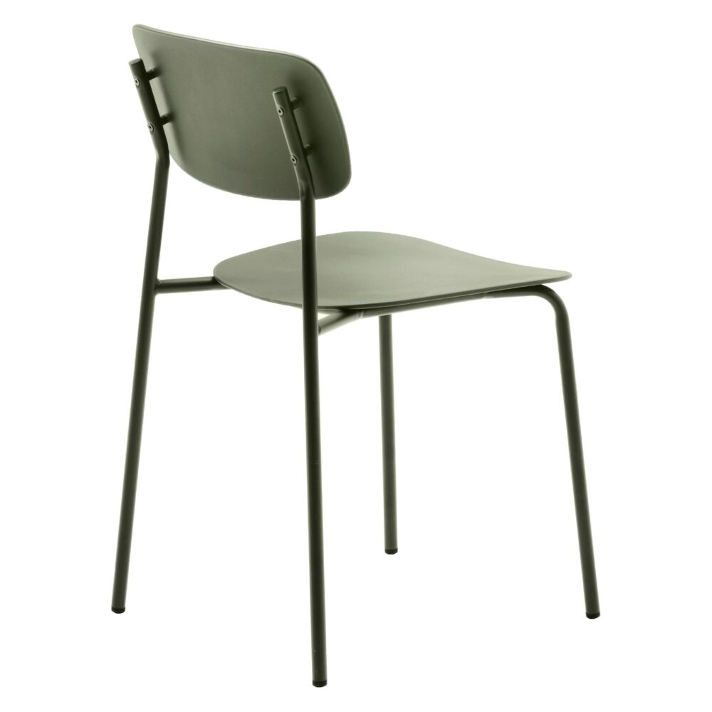 olijfgroene metalen eetkamerstoelen Elin afbeelding 4