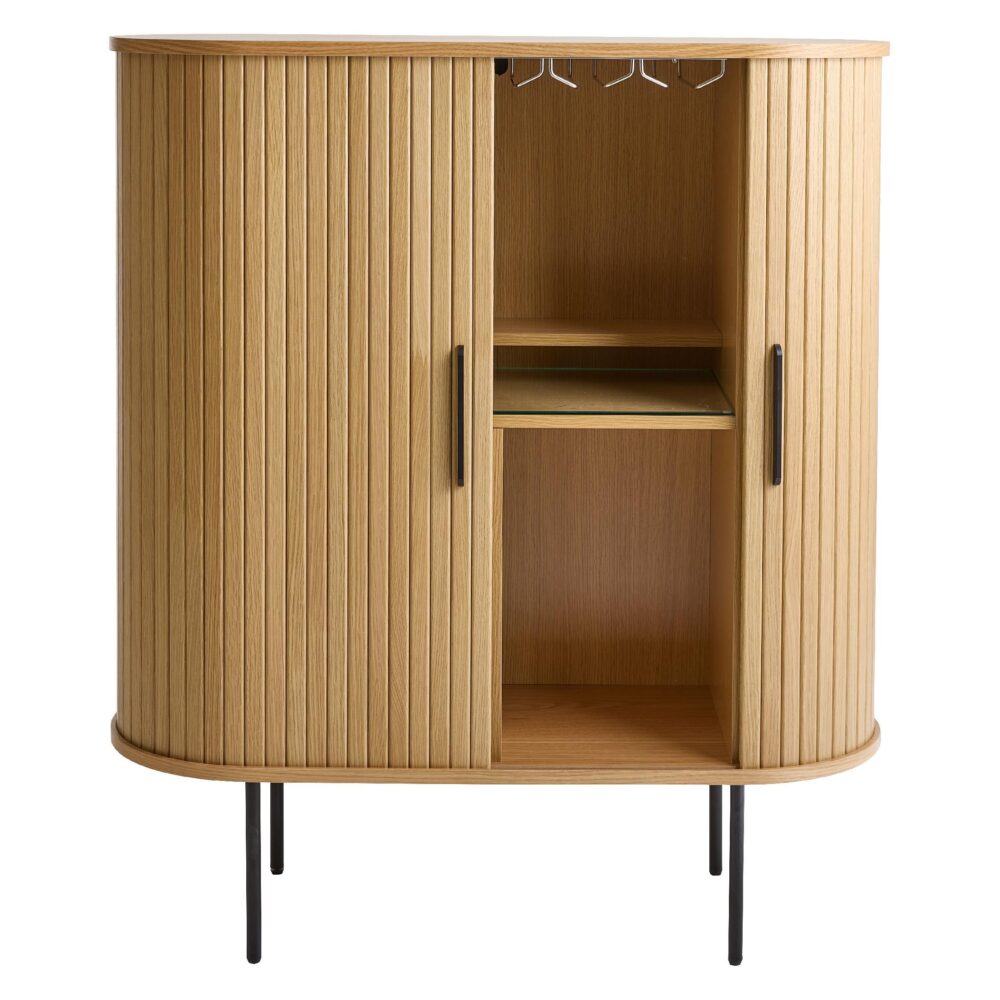 barkast Nova eikenfineer met schuifdeuren afbeelding 3