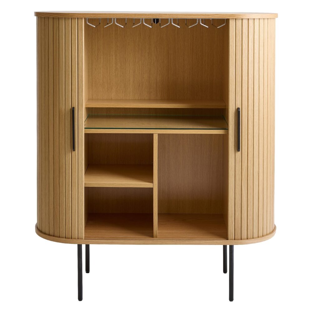 barkast Nova eikenfineer met schuifdeuren afbeelding 2