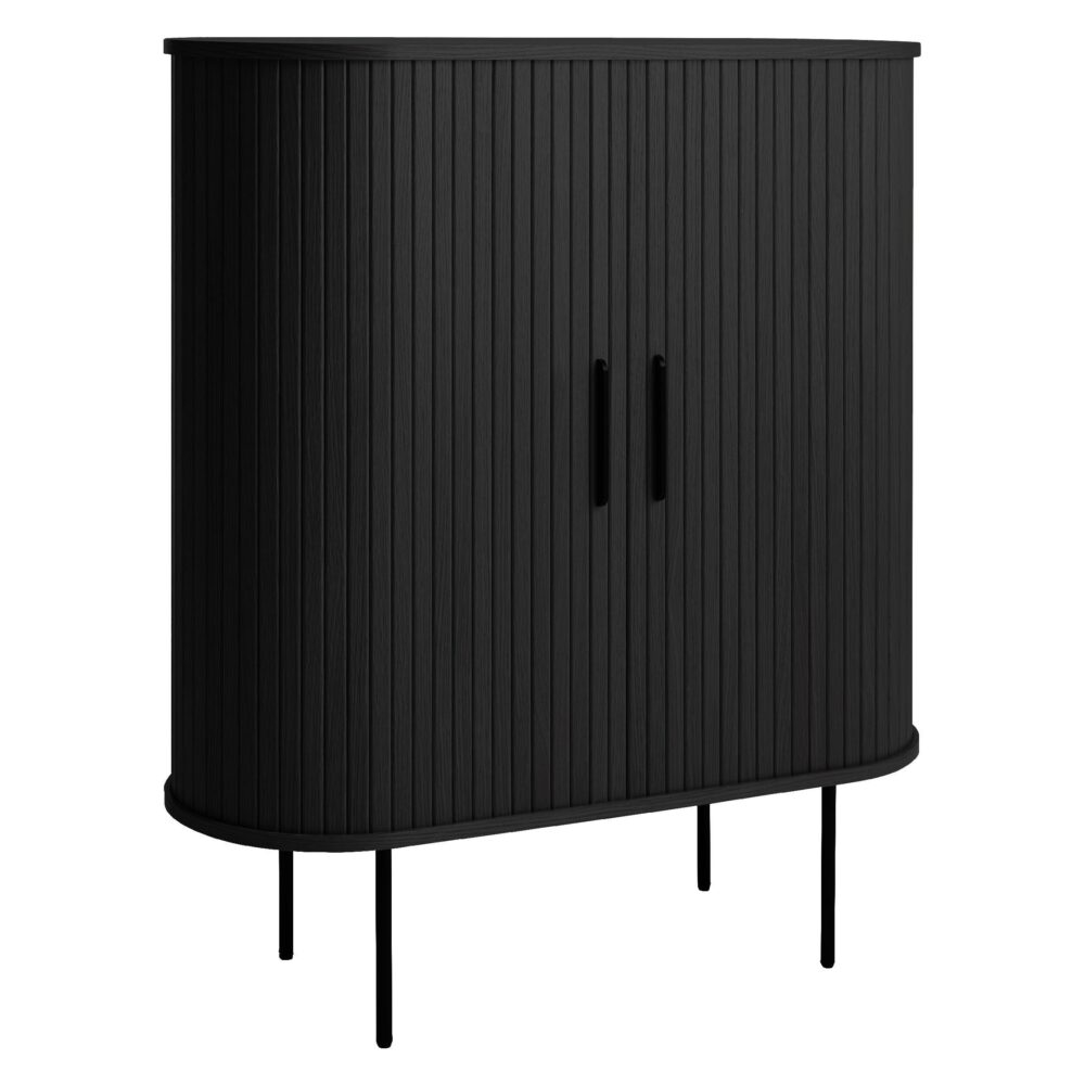 zwarte barkast Nova met schuifdeuren afbeelding 3