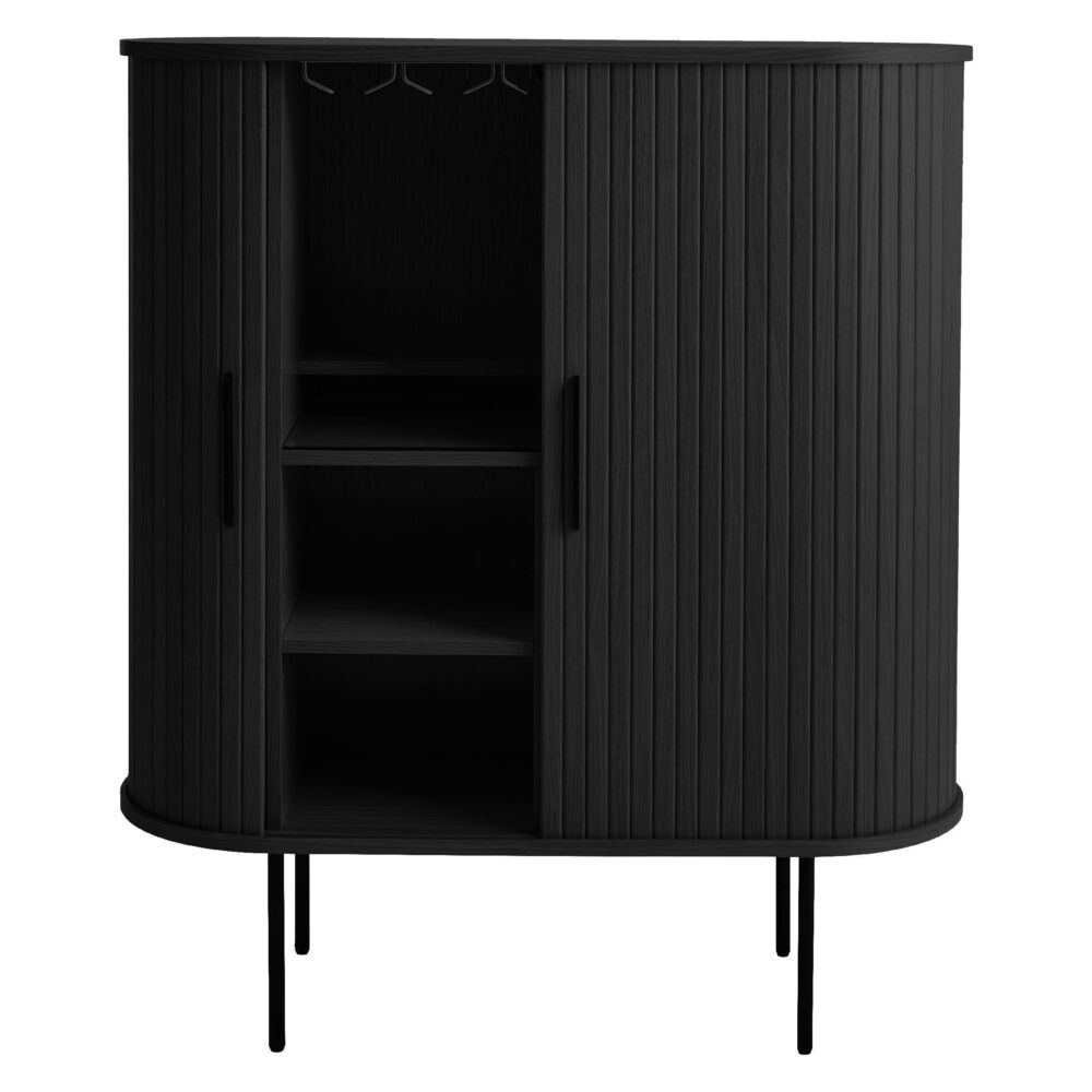 zwarte barkast Nova met schuifdeuren afbeelding 2