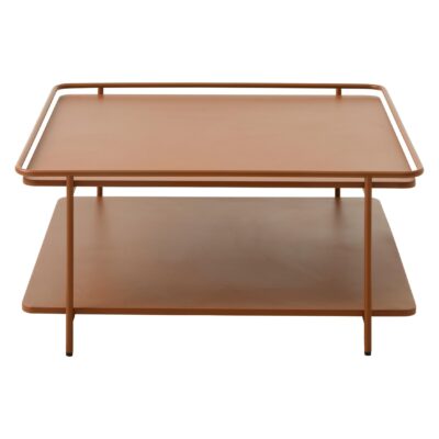terracotta metalen salontafel vierkant afbeelding 1