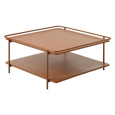 terracotta metalen salontafel vierkant afbeelding 2
