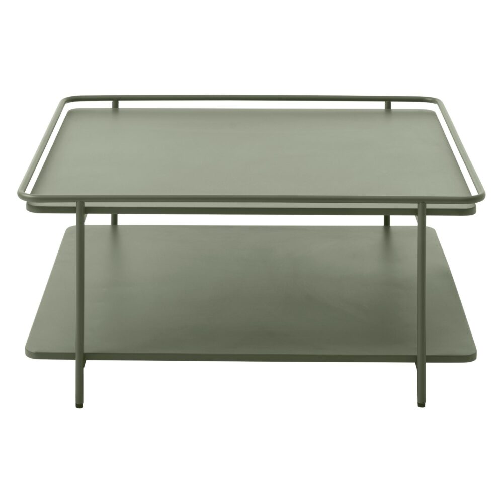olijfgroene metalen salontafel 75x75 afbeelding 1