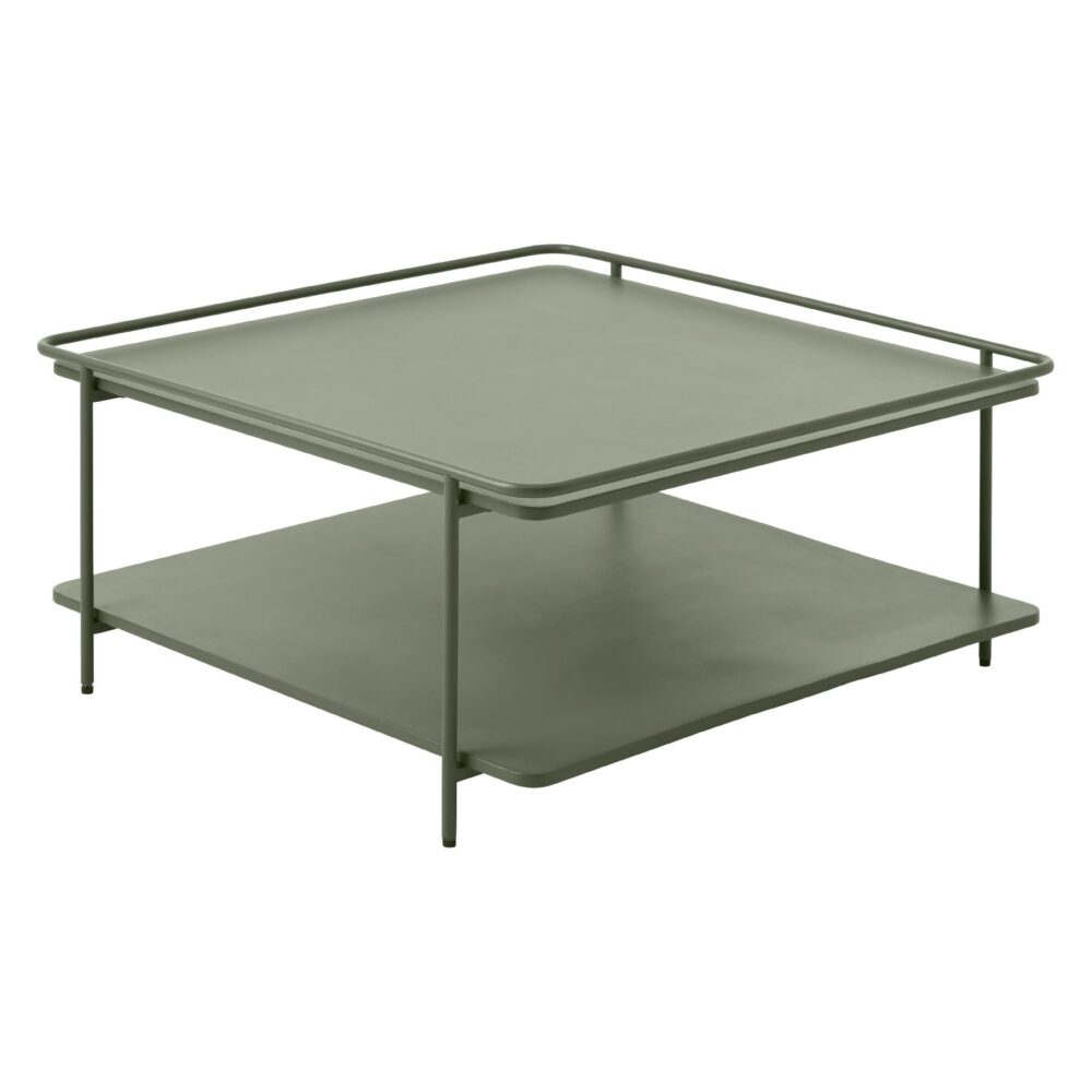 olijfgroene metalen salontafel 75x75 afbeelding 2