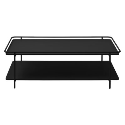 zwarte metalen salontafel met onderblad afbeelding 1