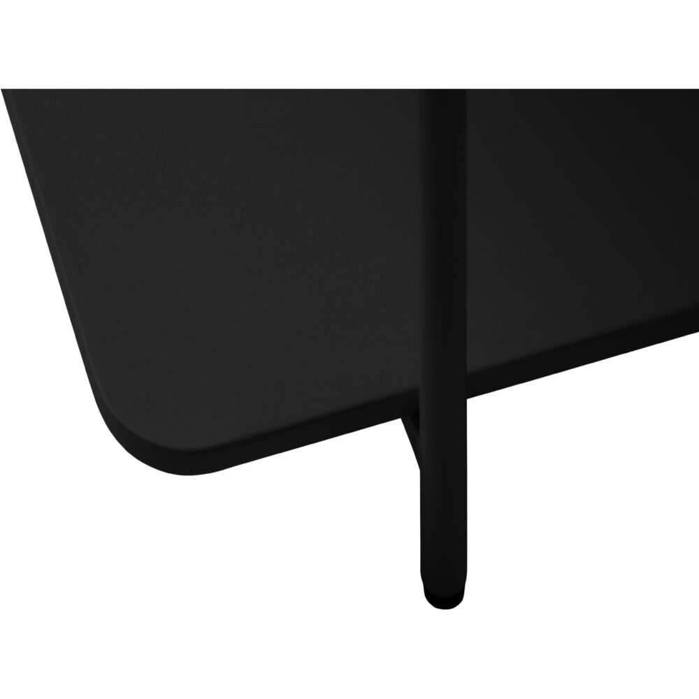 zwarte metalen salontafel met onderblad afbeelding 3