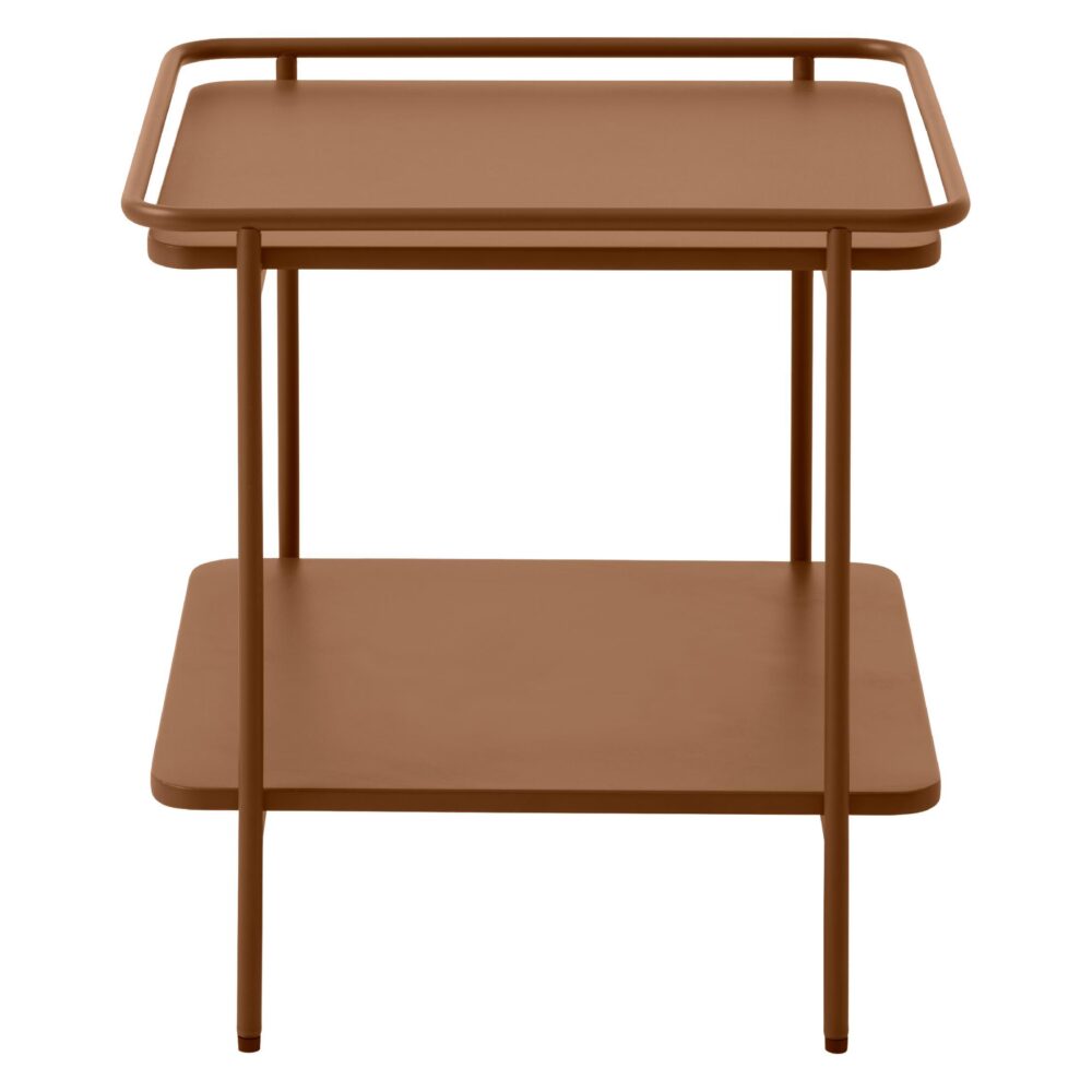 terracotta metalen bijzettafel vierkant afbeelding 1