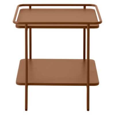 terracotta metalen bijzettafel vierkant afbeelding 1