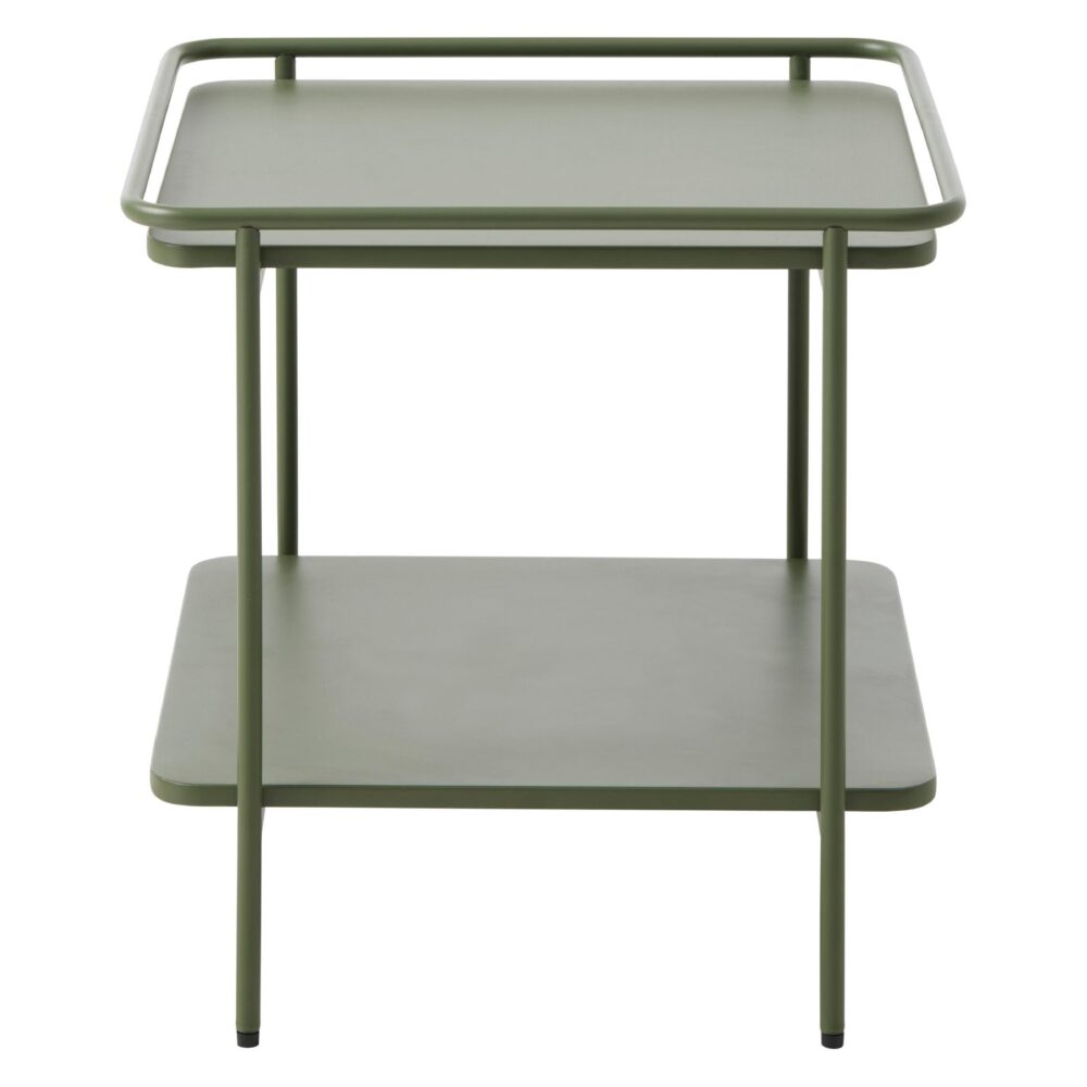 olijfgroene metalen bijzettafel vierkant afbeelding 1
