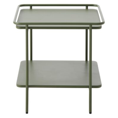 olijfgroene metalen bijzettafel vierkant afbeelding 1